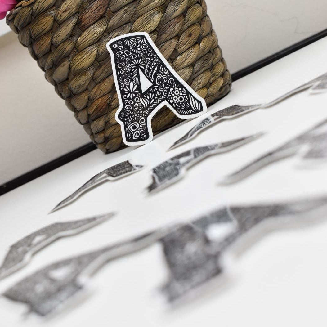 Letter “A”  Clear sticker