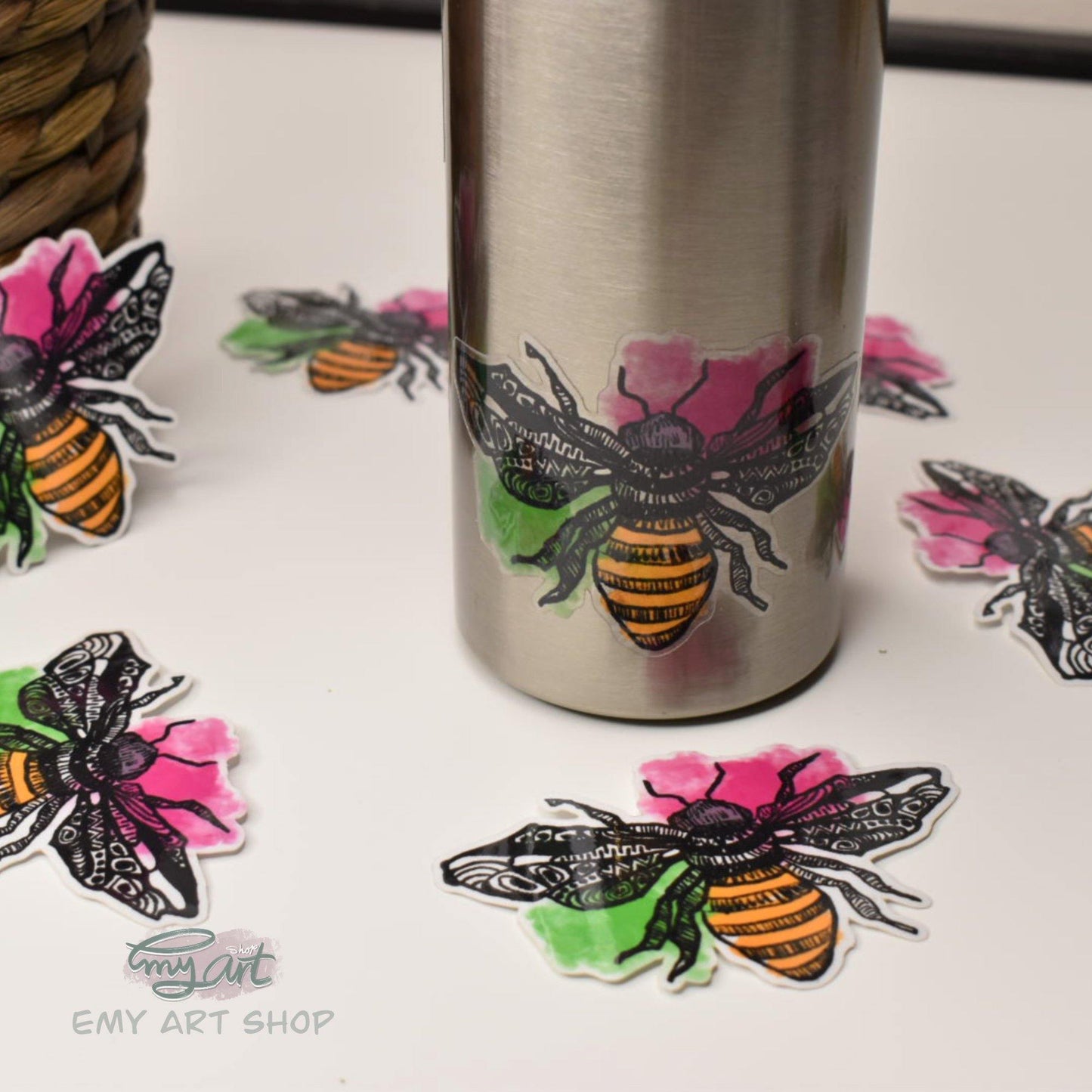 “Beautiful BEE” Clear Sticker - emy.art.shop