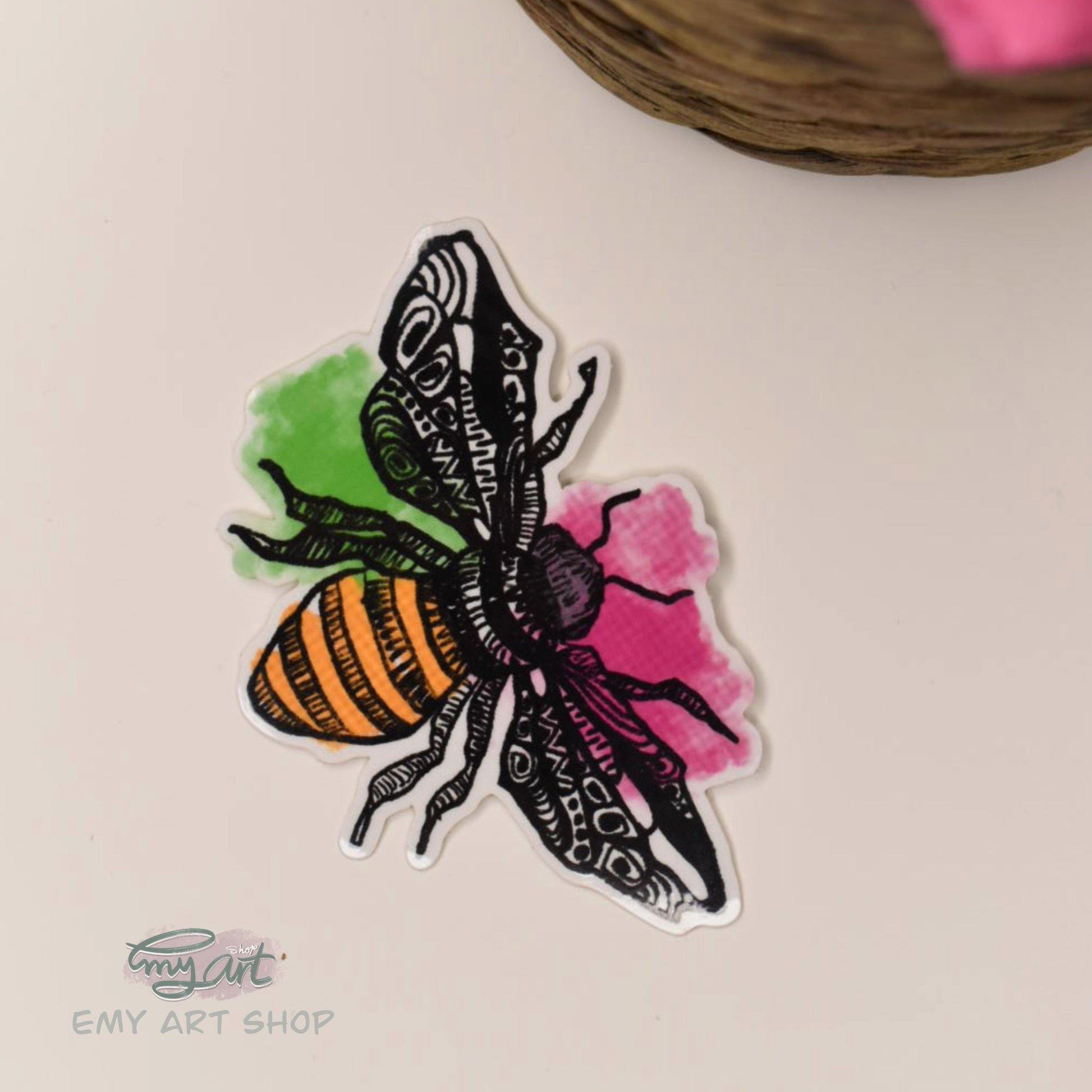 “Beautiful BEE” Clear Sticker - emy.art.shop