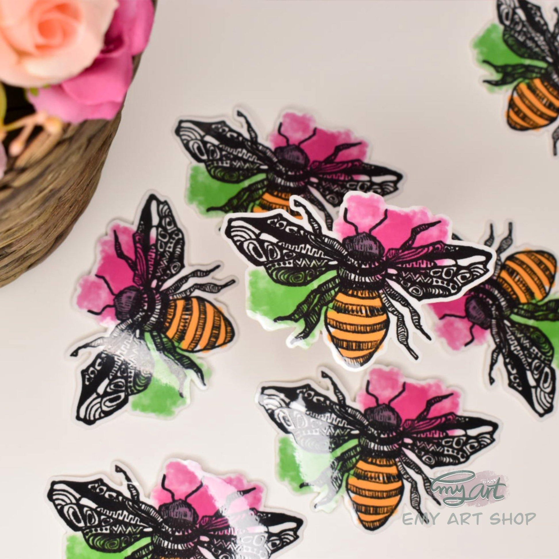 “Beautiful BEE” Clear Sticker - emy.art.shop