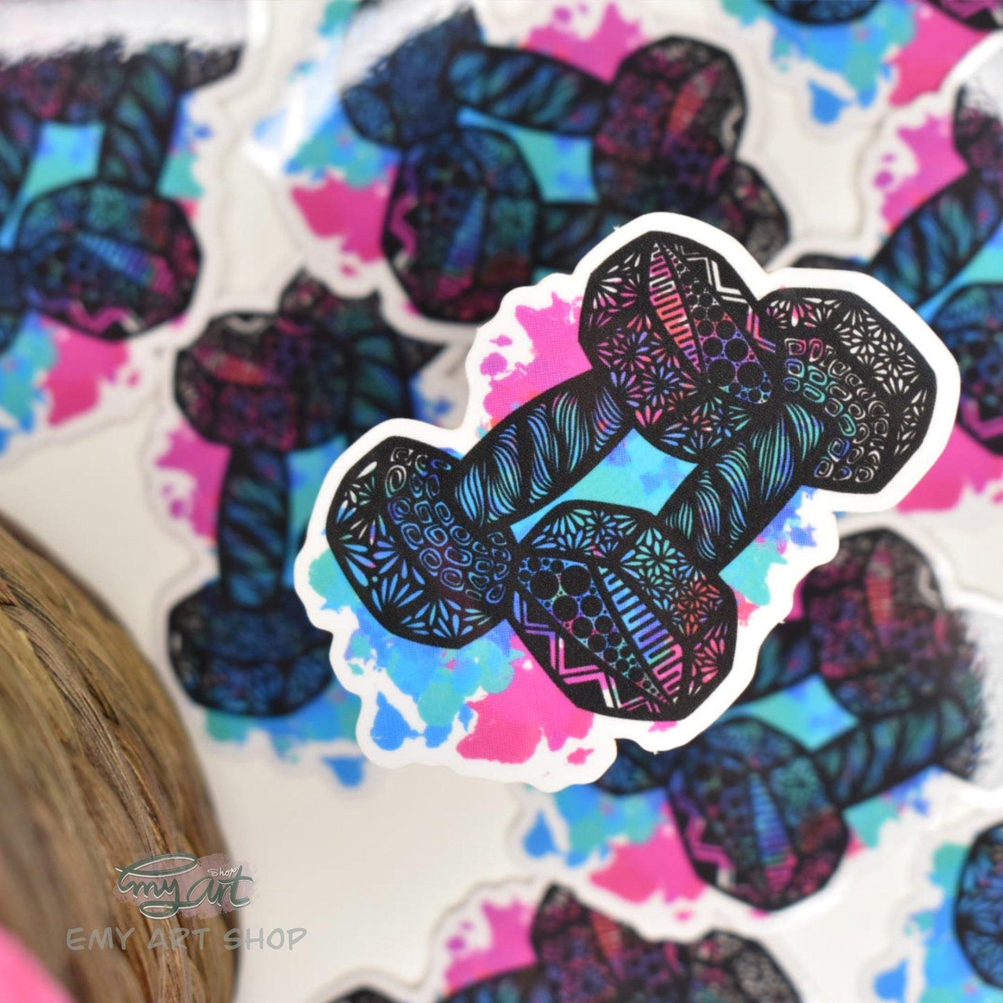 “DUMBBELLS” Clear Sticker - emy.art.shop